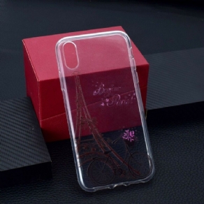 Cover iPhone XR Transparent Bonjour Paris