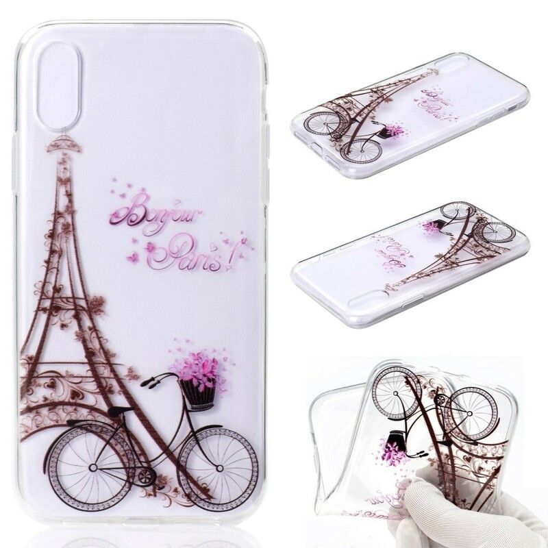 Cover iPhone XR Transparent Bonjour Paris