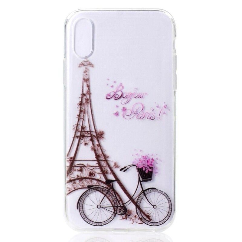 Cover iPhone XR Transparent Bonjour Paris