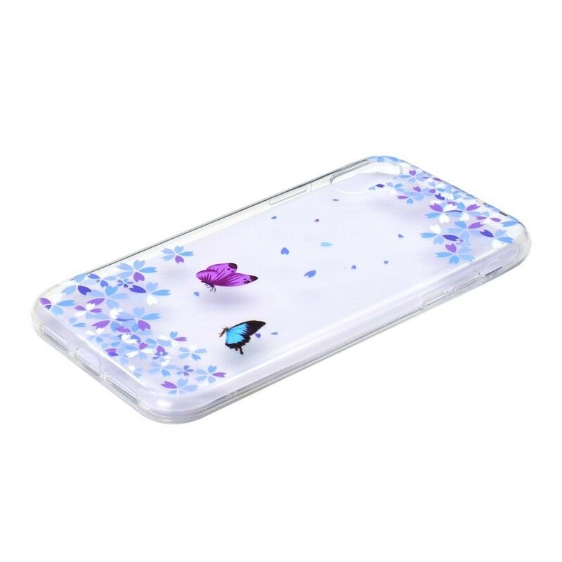 Cover iPhone XR Transparente Sommerfugle Og Blomster