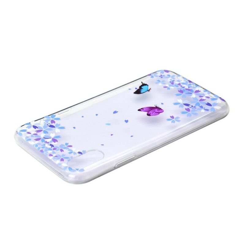 Cover iPhone XR Transparente Sommerfugle Og Blomster