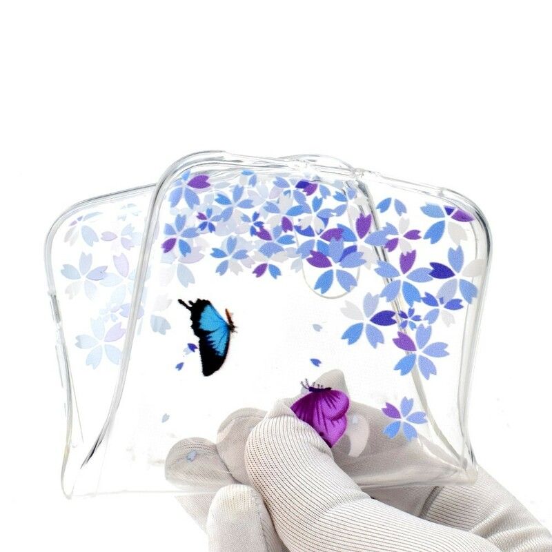 Cover iPhone XR Transparente Sommerfugle Og Blomster