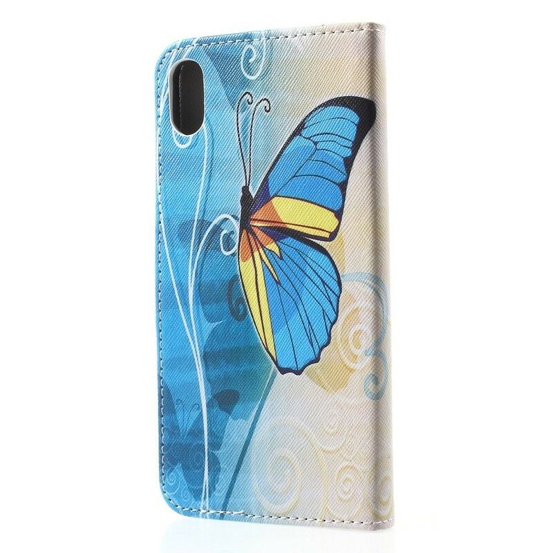 Flip Cover iPhone XR Farverig Sommerfugl