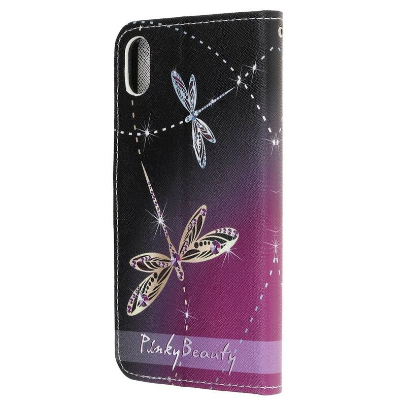 Flip Cover iPhone XR Med Snor Thong Dragonflies