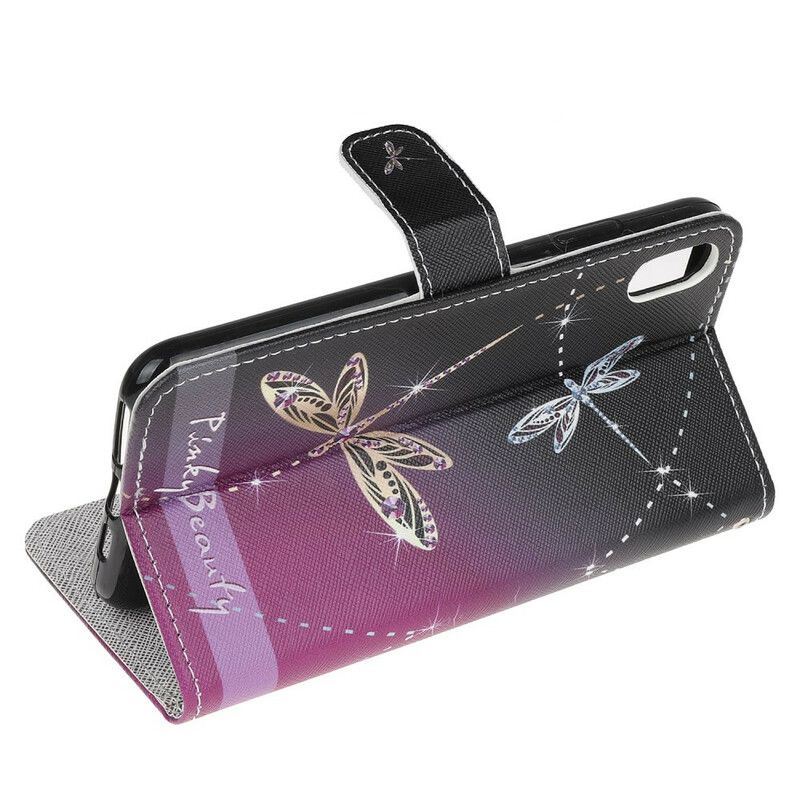 Flip Cover iPhone XR Med Snor Thong Dragonflies