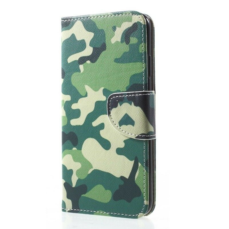 Flip Cover iPhone XR Militær Camouflage