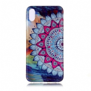 Mobilcover iPhone XR Fluorescerende Farverig Mandala