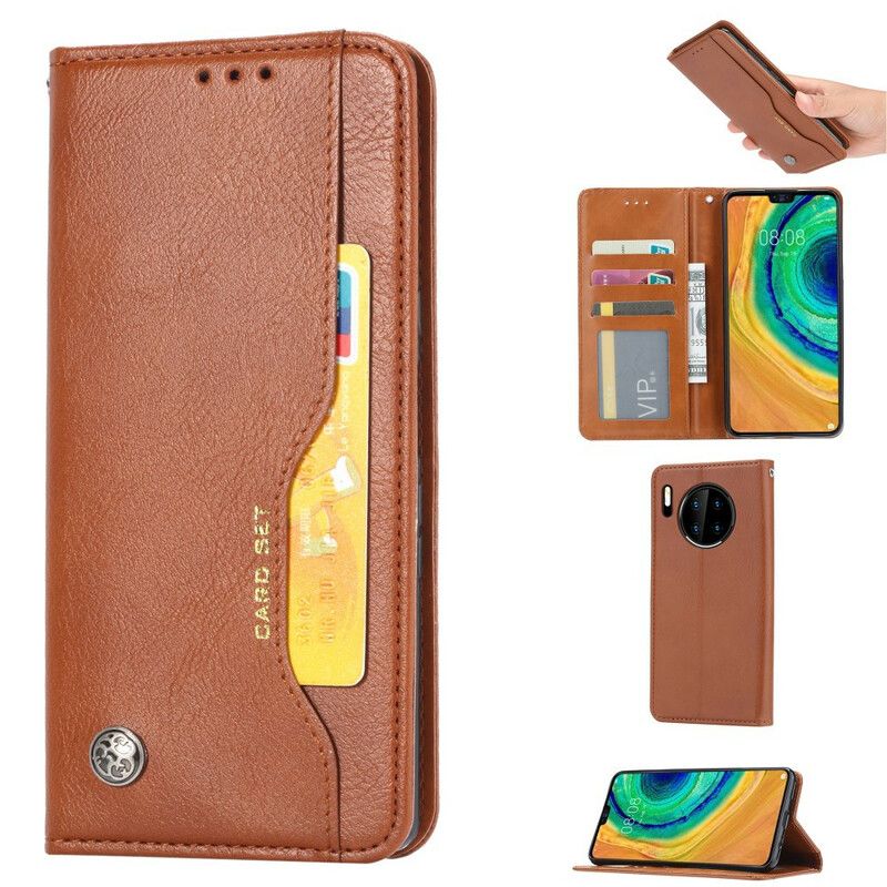 Cover Huawei Mate 30 Pro Flip Cover Faux Læder Kortholder