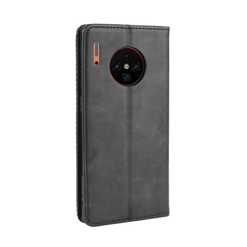 Cover Huawei Mate 30 Pro Flip Cover Vintage Stiliseret Lædereffekt