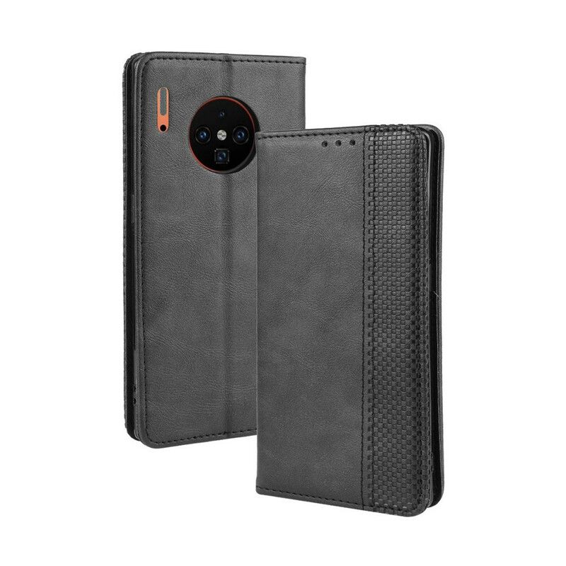 Cover Huawei Mate 30 Pro Flip Cover Vintage Stiliseret Lædereffekt