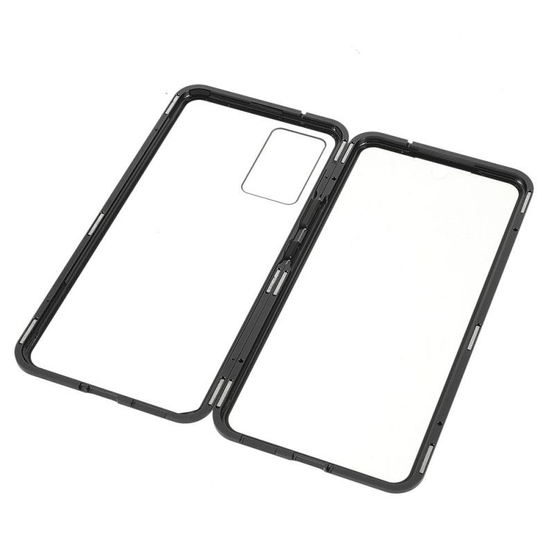 Cover Vivo V21 5G To Sider Magnetisk Hærdet Glas Og Metal