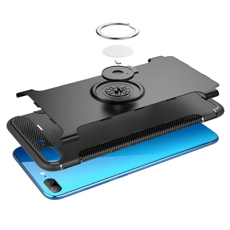 Cover Honor 9 Lite Carbon Fiber Magnetisk Ring