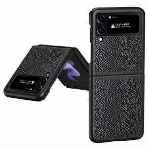 Cover Samsung Galaxy Z Flip 4 Flip Cover Ægte Litchi Farve Læder