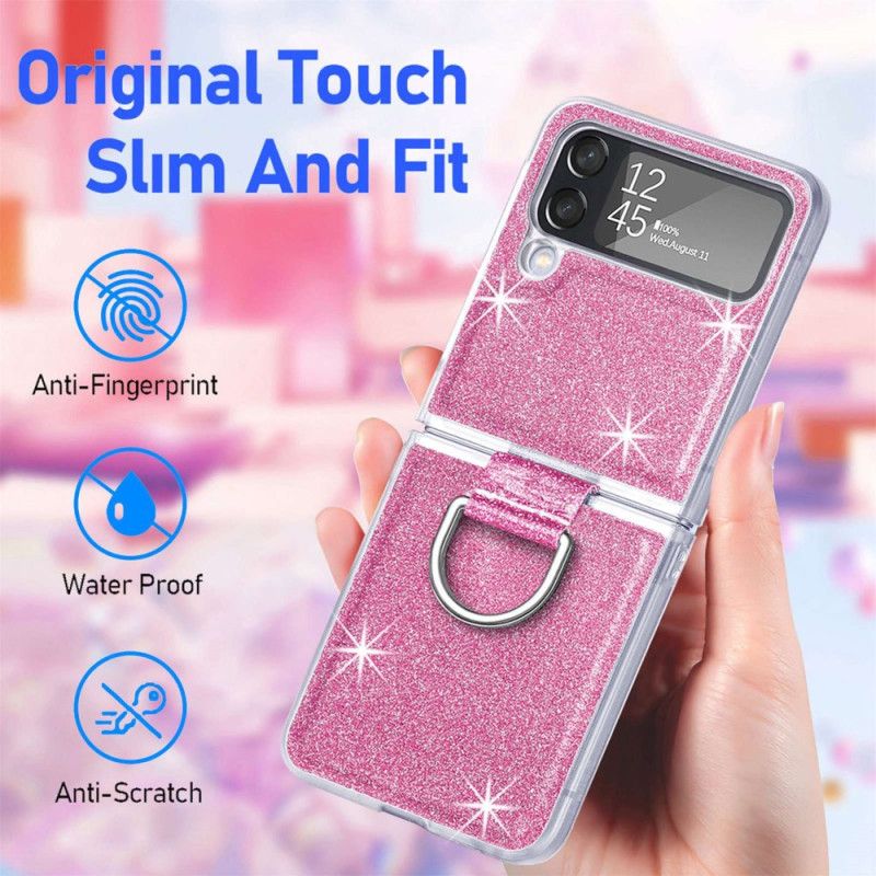 Cover Samsung Galaxy Z Flip 4 Flip Cover Pailletter Og Ring