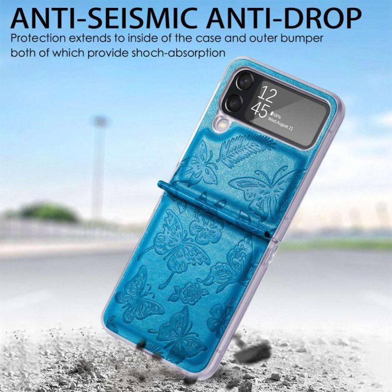 Cover Samsung Galaxy Z Flip 4 Flip Cover Sommerfugl Om Natten