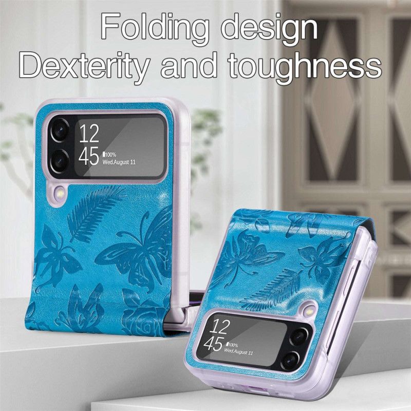 Cover Samsung Galaxy Z Flip 4 Flip Cover Sommerfugl Om Natten