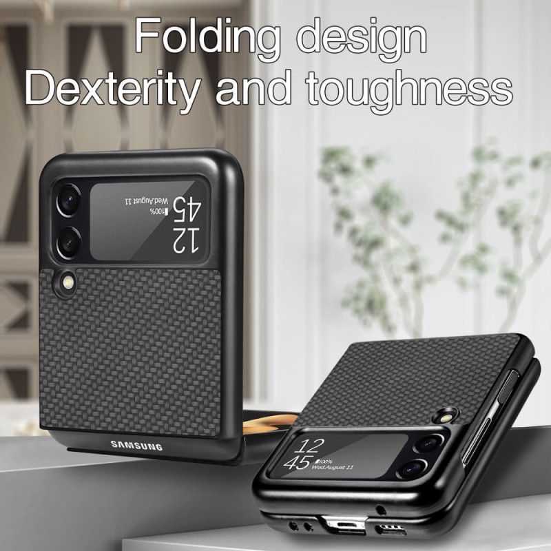 Cover Samsung Galaxy Z Flip 4 Flip Cover Tekstureret Kulfiber