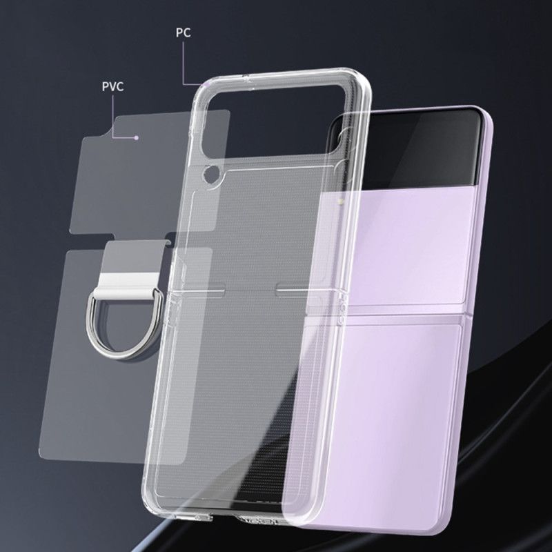 Cover Samsung Galaxy Z Flip 4 Flip Cover Transparent Med Ring