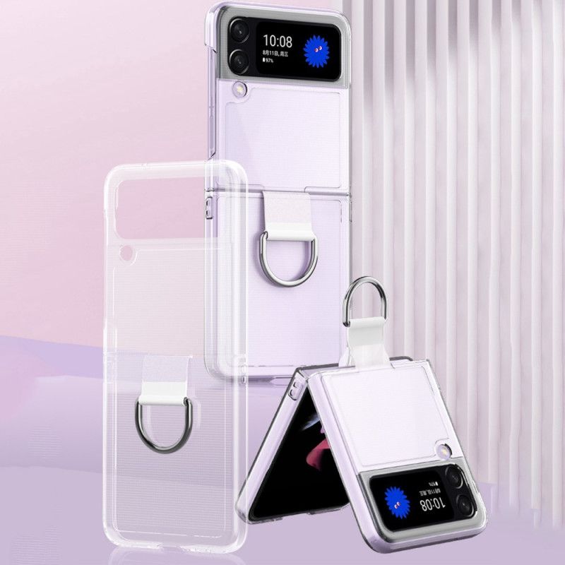 Cover Samsung Galaxy Z Flip 4 Flip Cover Transparent Med Ring