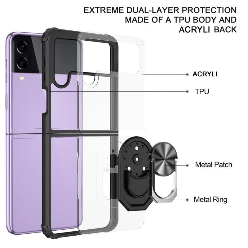 Cover Samsung Galaxy Z Flip 4 Flip Cover Transparent Metalring