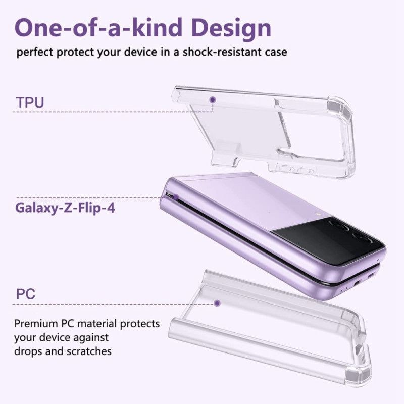 Cover Samsung Galaxy Z Flip 4 Flip Cover Transparente Forstærkede Hjørner