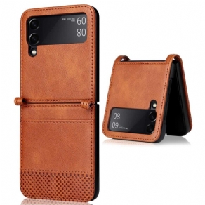 Cover Samsung Galaxy Z Flip 4 Flip Cover Vintage Læderstil Kortholder