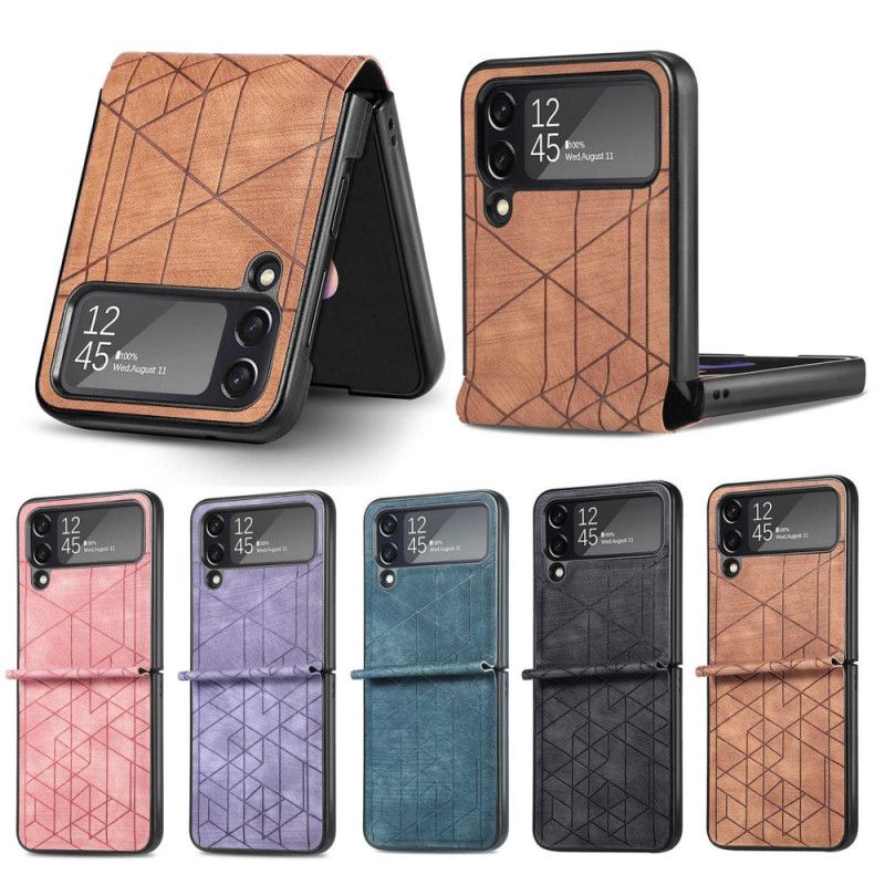 Mobilcover Samsung Galaxy Z Flip 4 Flip Cover Geometriske Linier