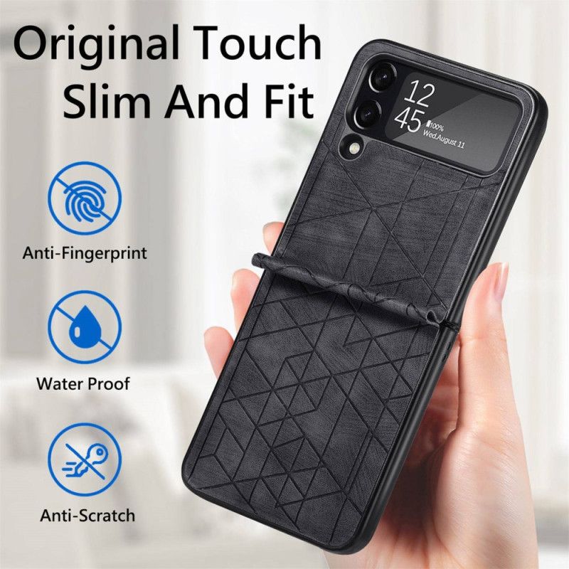 Mobilcover Samsung Galaxy Z Flip 4 Flip Cover Geometriske Linier