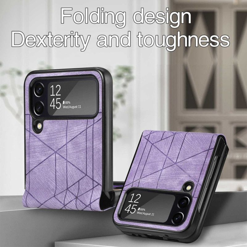 Mobilcover Samsung Galaxy Z Flip 4 Flip Cover Geometriske Linier