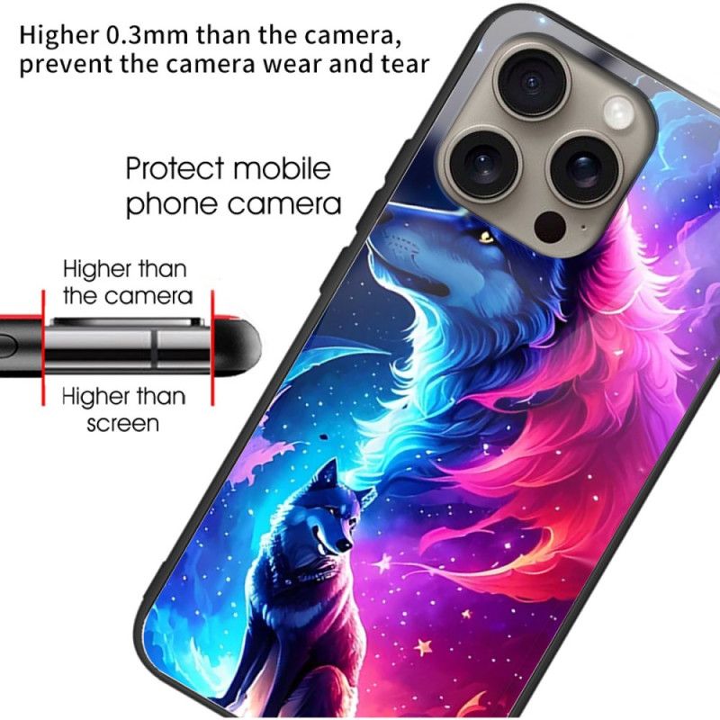 Cover iPhone 16 Pro Max Starry Wolf Hærdet Glas