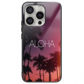 Cover iPhone 16 Pro Max Telefon Etui Aloha Hærdet Glas