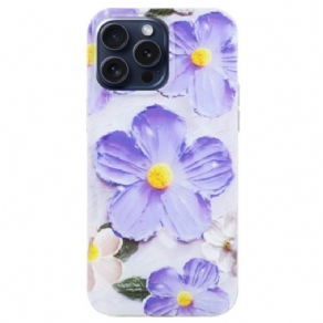 Cover iPhone 16 Pro Max Telefon Etui Lilla Blomster