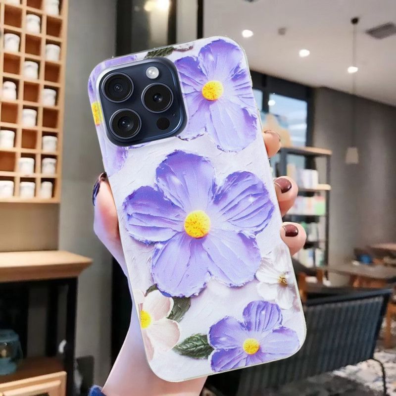 Cover iPhone 16 Pro Max Telefon Etui Lilla Blomster