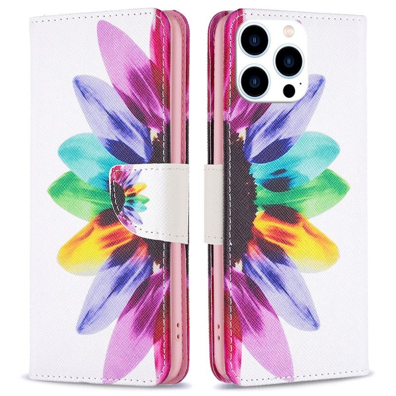 Flip Cover iPhone 16 Pro Max Akvarelblomst