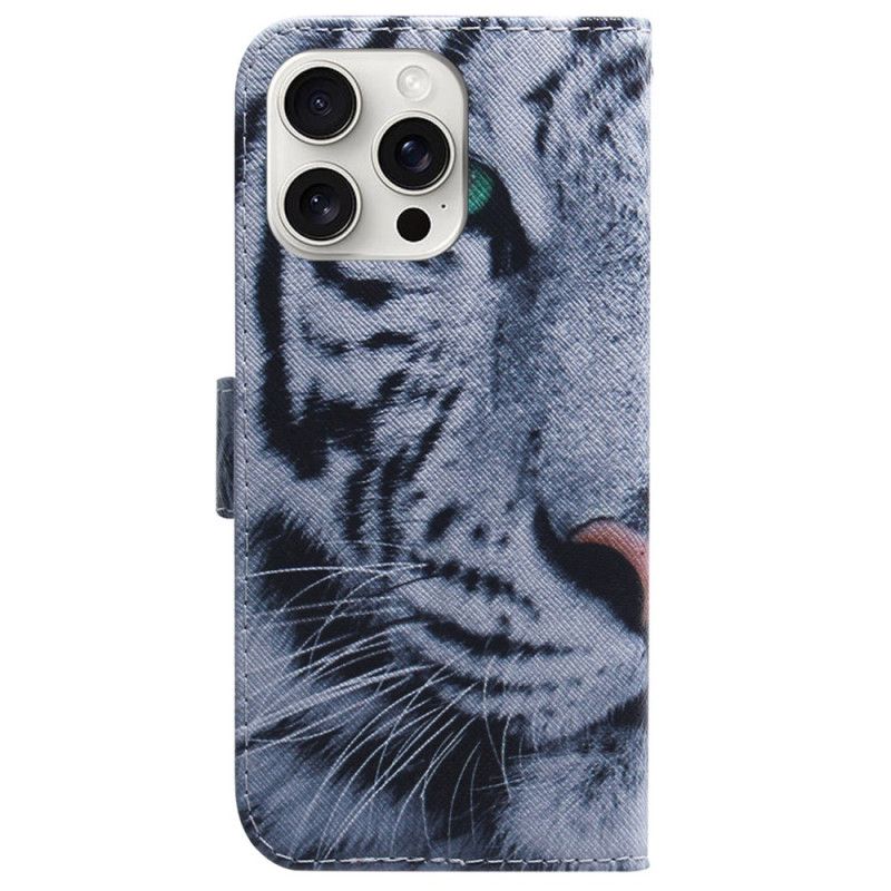 Flip Cover iPhone 16 Pro Max Hvid Tiger