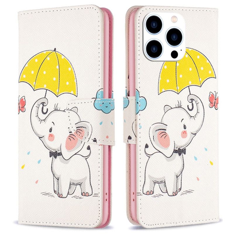 Flip Cover iPhone 16 Pro Max Paraply Og Elefant