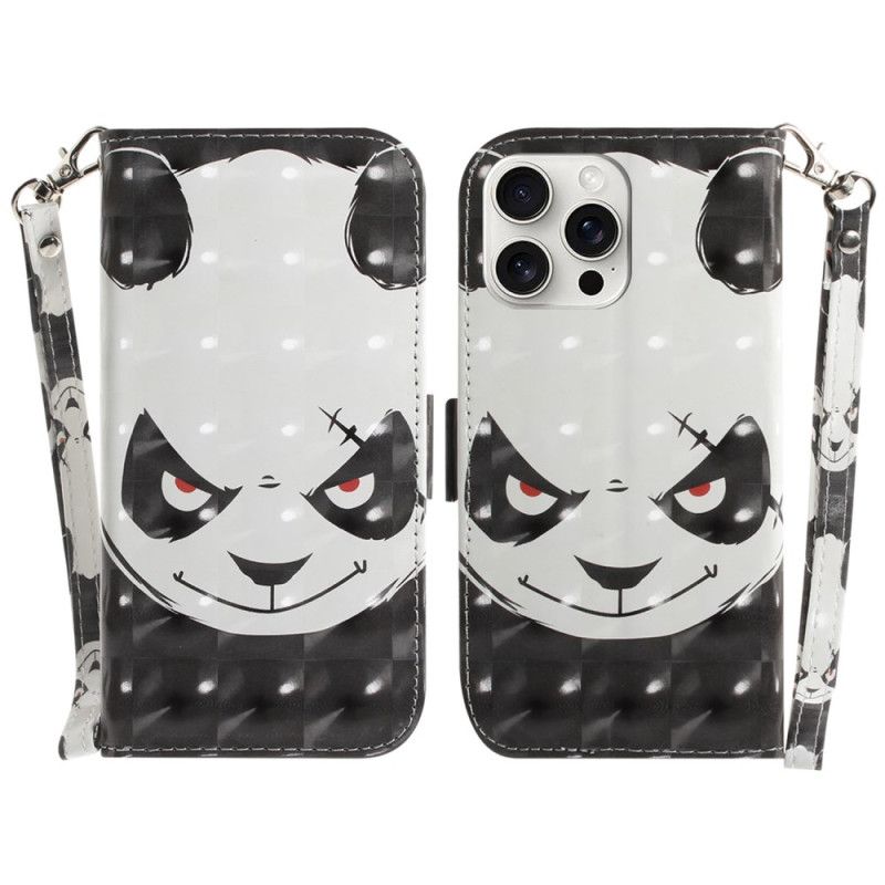 Flip Cover iPhone 16 Pro Max Vred Panda Med Rem