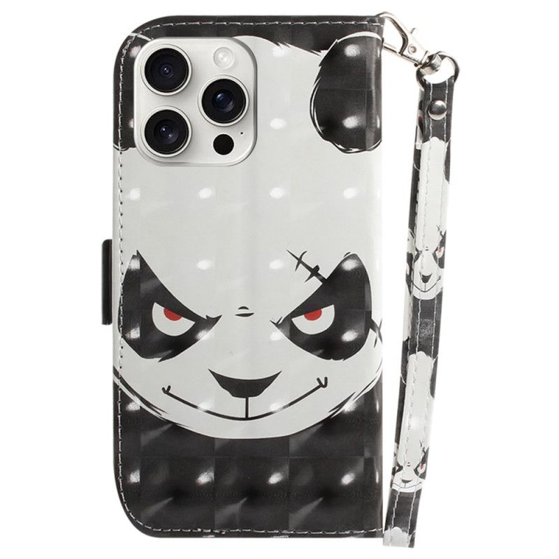 Flip Cover iPhone 16 Pro Max Vred Panda Med Rem