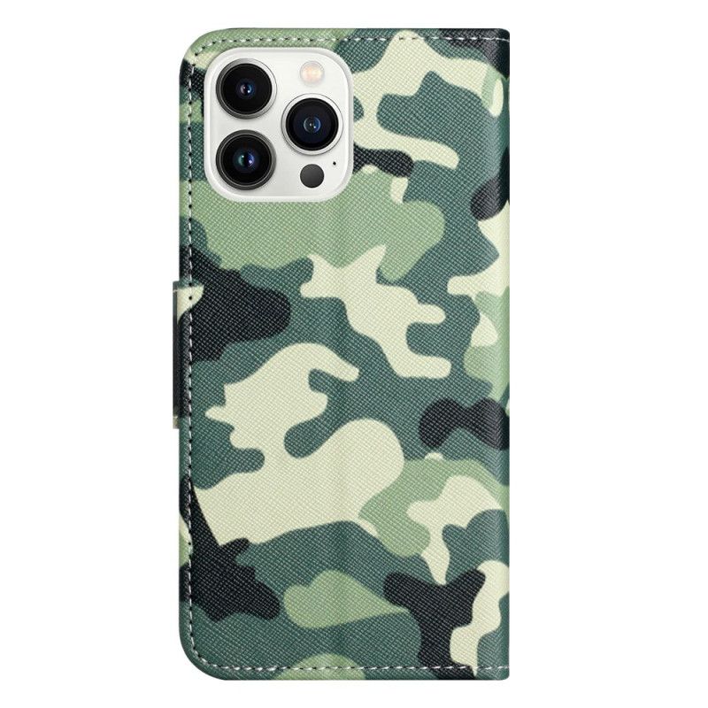 Læder Cover iPhone 16 Pro Max Telefon Etui Camouflage