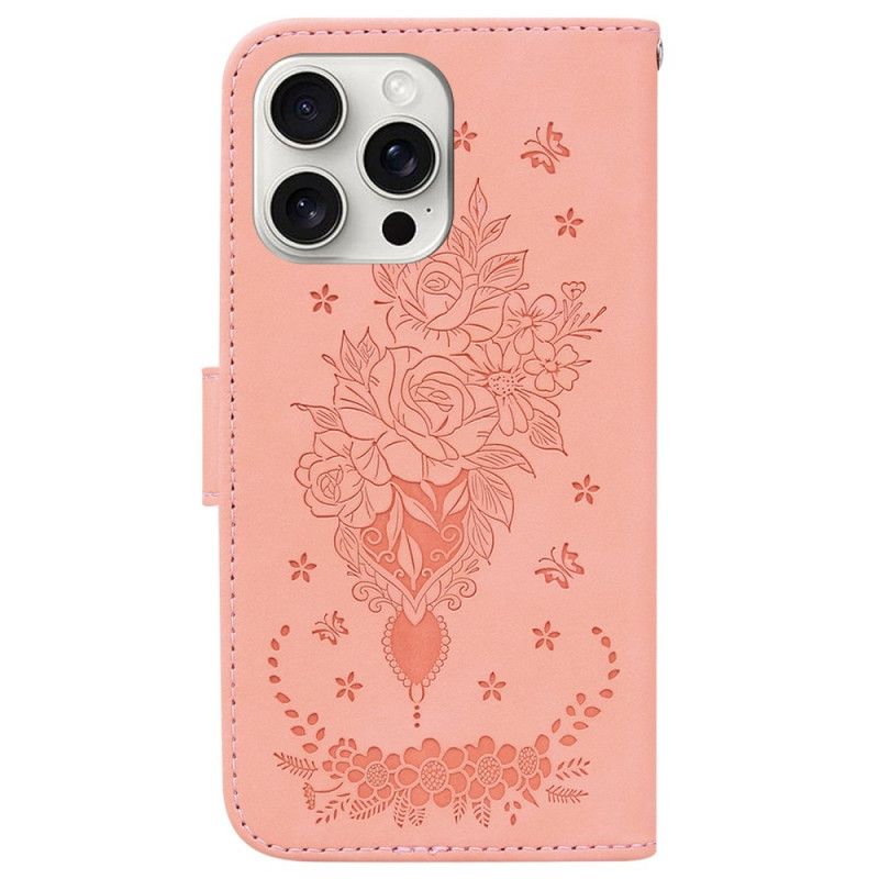 Læder Cover iPhone 16 Pro Max Telefon Etui Floralie