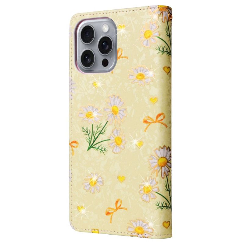 Læder Cover iPhone 16 Pro Max Telefon Etui Floralies Rfid-blokering