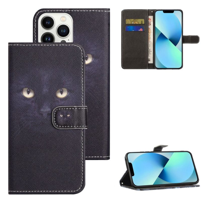 Læder Cover iPhone 16 Pro Max Telefon Etui Strappy Cat Eyes