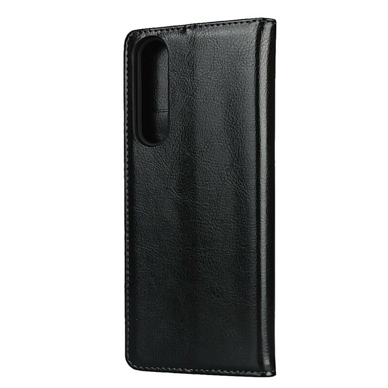 Cover Sony Xperia 1 II Flip Cover Ægte Rent Læder