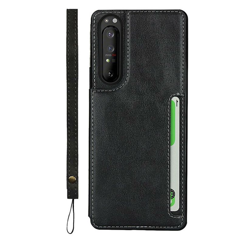 Mobilcover Sony Xperia 1 II Kortholder Og Snor