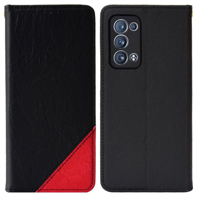 Cover Oppo Reno 6 Pro 5G Flip Cover Tofarvet Trekant