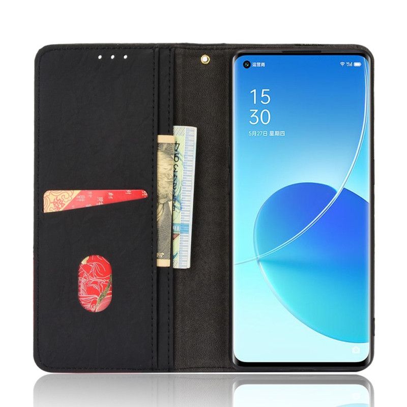 Cover Oppo Reno 6 Pro 5G Flip Cover Tofarvet Trekant