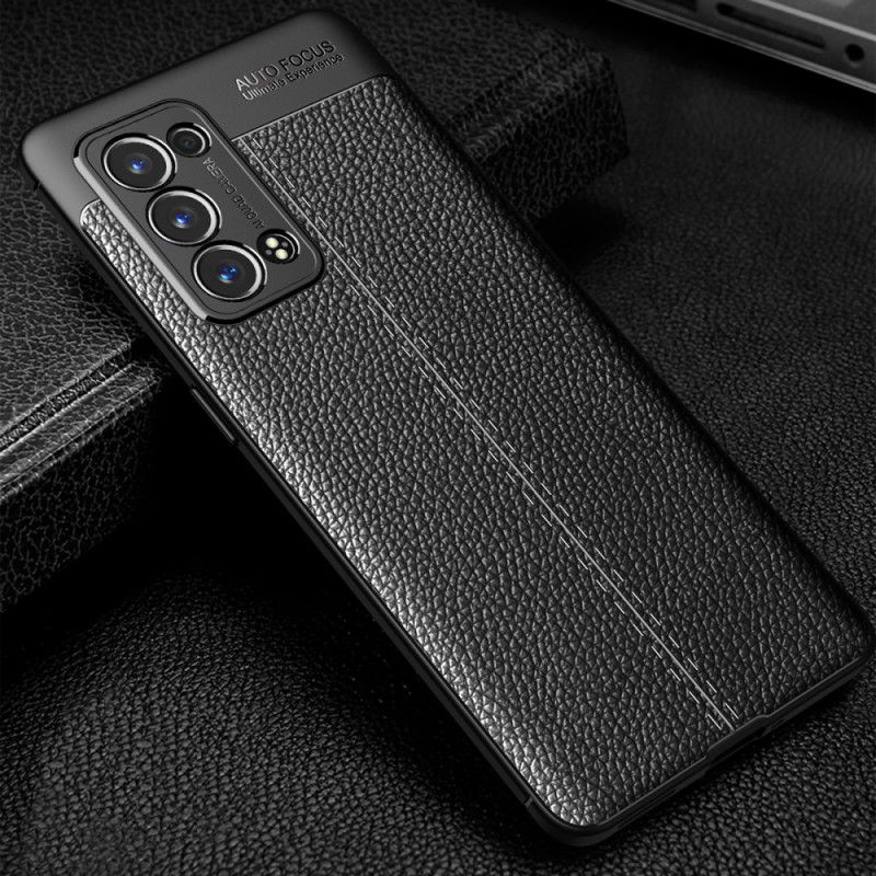 Cover Oppo Reno 6 Pro 5G Litchi Dobbelt Line Læder