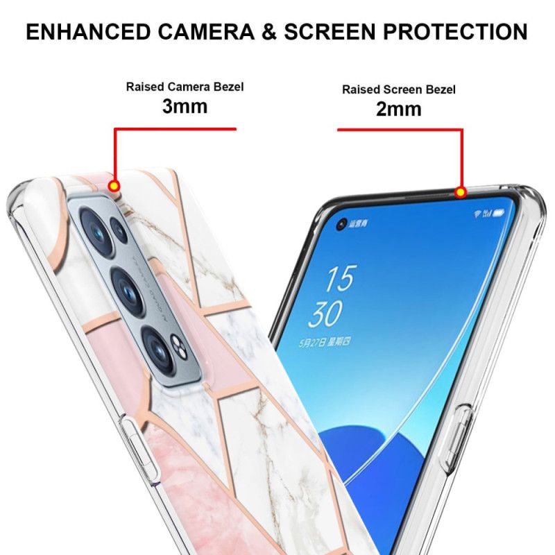 Cover Oppo Reno 6 Pro 5G Marmor Geometrisk Mønster