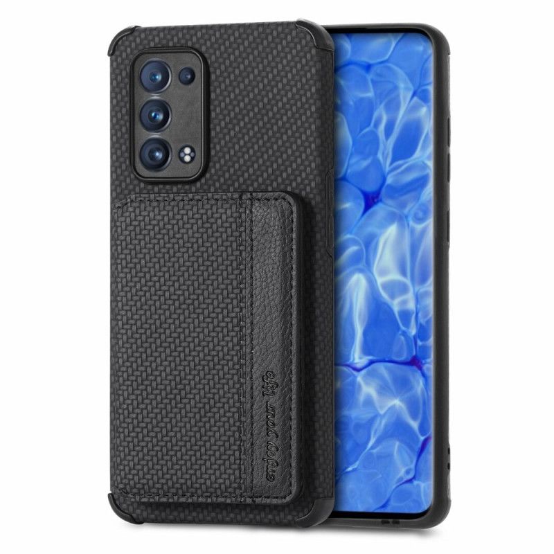 Cover Oppo Reno 6 Pro 5G Punge Etui Kulfiber Og Magnetisk Tegnebog