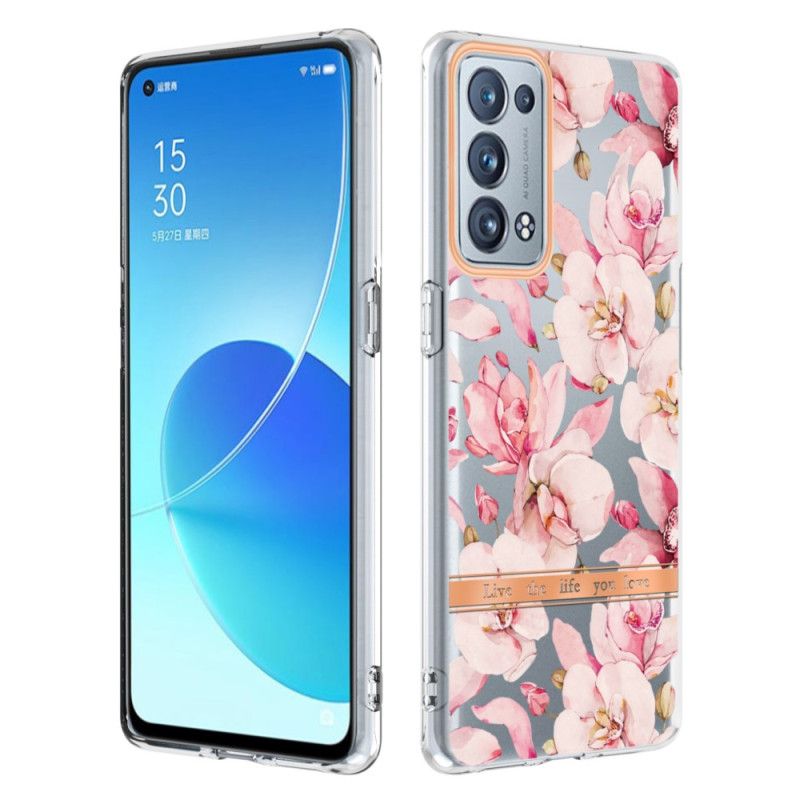 Cover Oppo Reno 6 Pro 5G Sømløst Blomstermønster